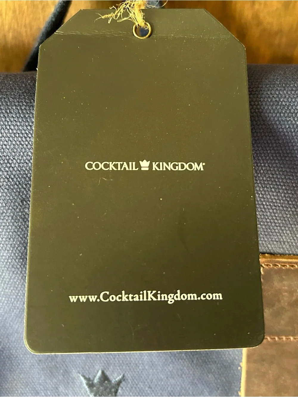 Cocktail Kingdom Navy Canvas & Brown Leather Bartender’s Backpack